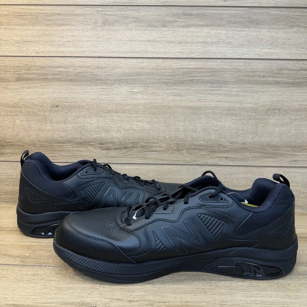 New Balance 857v3 Slip Resistant Shoes Men Size 18 Black Leather Work Sneaker